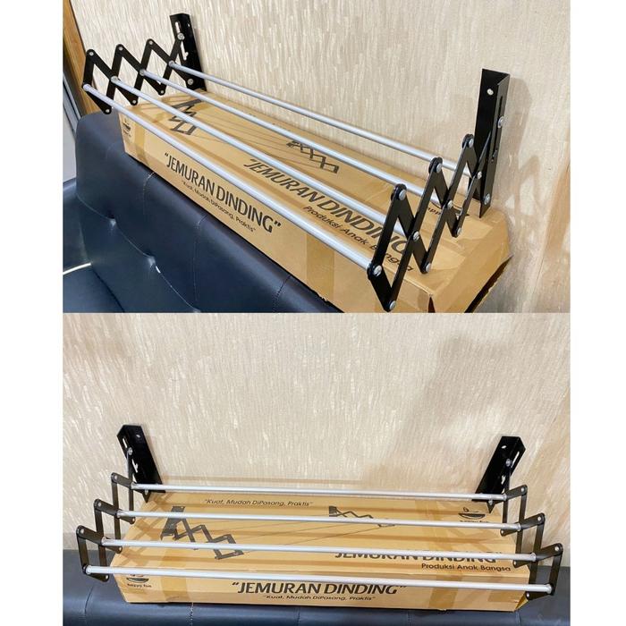 Gambar Jemuran dinding lipat praktis Barang ready Makassar - Hitam Premium dari Toko Pratama Karya undefined Tokopedia