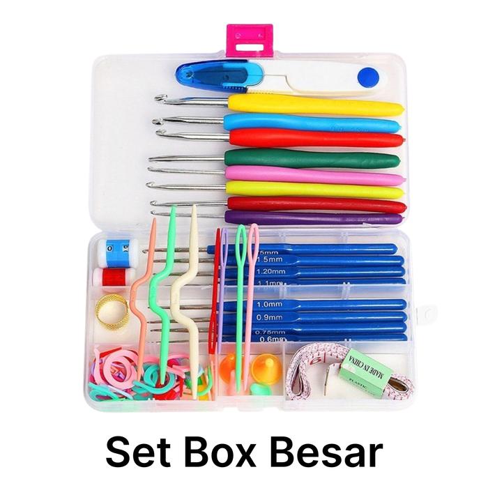 Gambar Paket Perlengkapan Alat-Alat Rajut / Hakpen / Jarum Rajut - Set Box - Set Box Besar dari Benang Rajut Murah Surabaya undefined Tokopedia