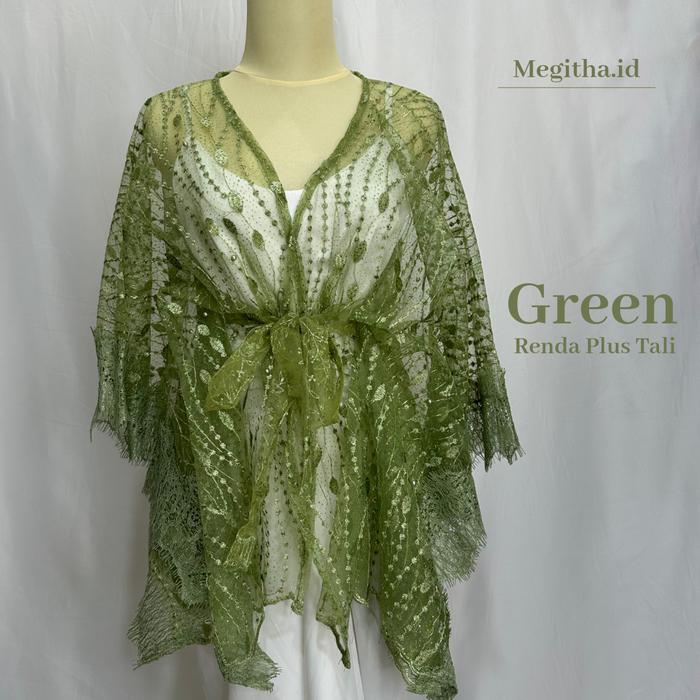 Gambar outer berukat | outer brukat renda | outer brukat tali - Green, Renda Plus Tali dari megitha.id undefined Tokopedia