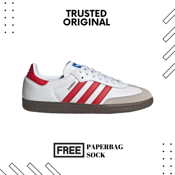 Promo Adidas Samba OG White Red Gum Original 42 di Shuffle Shoes  Tokopedia
