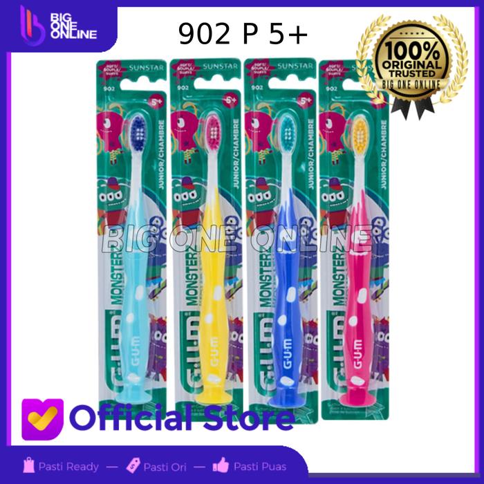 Gambar Sikat Gigi GUM Anak 5+ Tahun, GUM Monsterz 902P Toothbrush Sikat Gigi - Random dari Big One Online undefined Tokopedia
