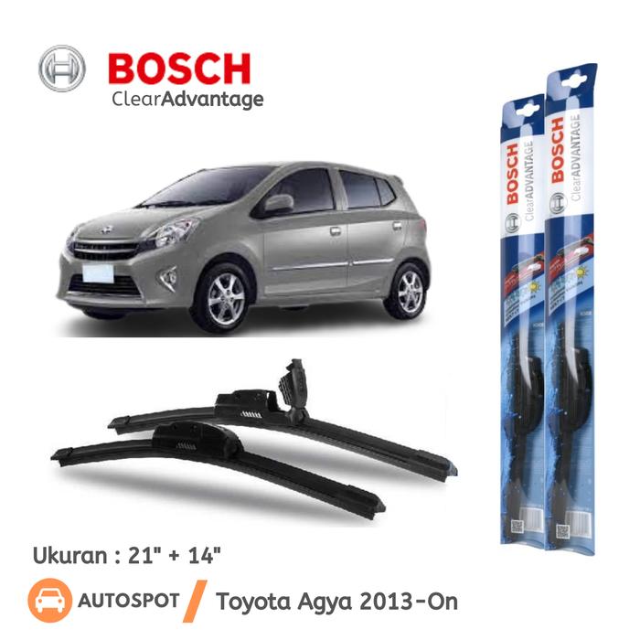 Gambar Wiper Frameless Toyota Agya 2013-On Sepasang Bosch Clear Advantage - Depan BCA 21&14 dari Autospot.store undefined Tokopedia