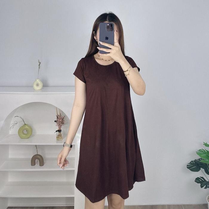Gambar DRESS MOLA 993 I SWING DRESS I DRESS WANITA BABYDOL VIRAL Dres Korean - COFFE dari ROXY MAS JAKARTA undefined Tokopedia