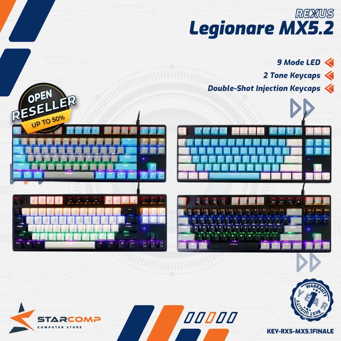 Gambar Rexus Legionare MX5.2 Rainbow TKL Mechanical Gaming Keyboard dari Starcomp Origin undefined Tokopedia