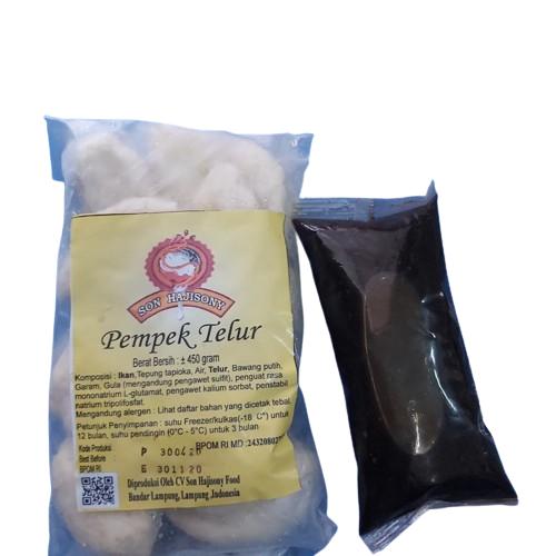 Gambar Pempek Telur Sony + Cuko Plastik Empek Telor Soni Son Haji Lampung - Plus Cuko dari Distributor Bakso Lampung undefined Tokopedia