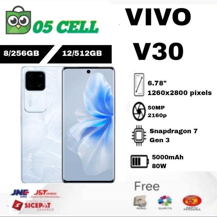 Gambar VIVO V30 RAM 8/256GB, 12/512GB GARANSI RESMI INDONESIA -SMARTPHONE - White, 8/256GB dari 05Cell undefined Tokopedia