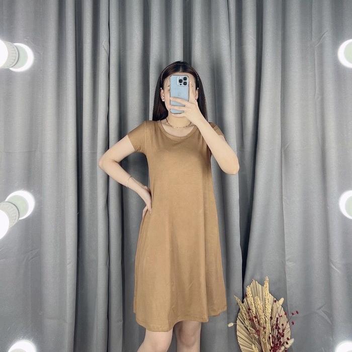 Gambar DRESS MOLA 993 I SWING DRESS I DRESS WANITA BABYDOL VIRAL Dres Korean - BROWN dari ROXY MAS JAKARTA undefined Tokopedia