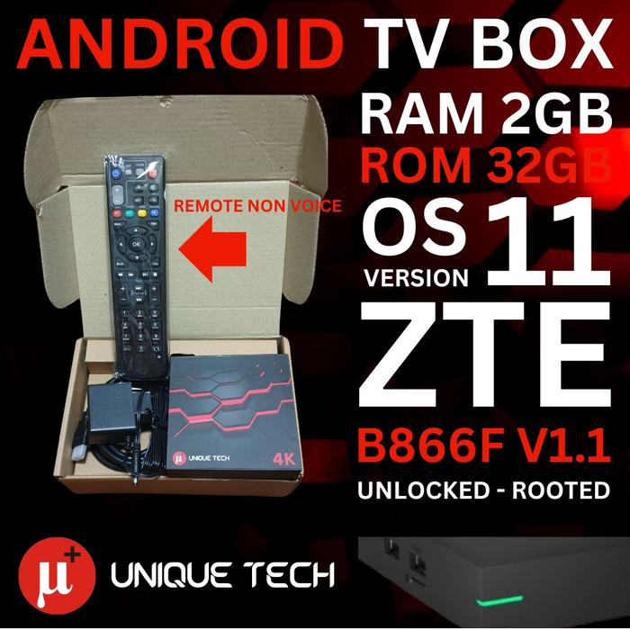 Gambar STB ZTE B866F V1.1 OS 11 RAM 2GB ROM 32GB UNLOCK ROOT ANDROID ANTONIO - NON VOICE dari UNIQUE TECH undefined Tokopedia