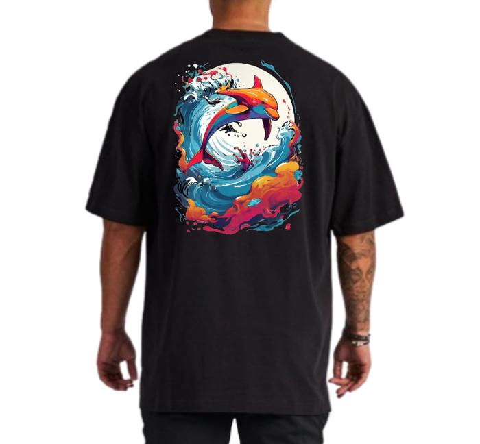 Gambar kaos oblong distro atasan pria wanita cotton combed dolpin colourful - Hitam, M dari Wins.Clothing undefined Tokopedia