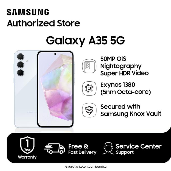 Gambar Samsung Galaxy A35 5G 8/256GB - Awesome Iceblue dari Smile - Galaxy Authorized undefined Tokopedia