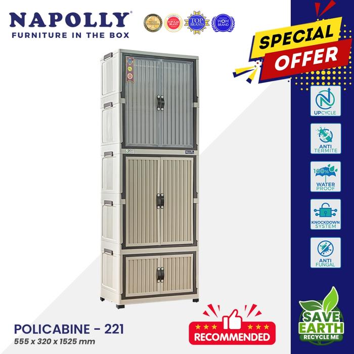 Gambar NAPOLLY POLICABINE LEMARI PAKAIAN PLASTIK LIPAT GANTUNG [NAPOACC] - 2-21(SUSUN 4) dari Furnikita undefined Tokopedia