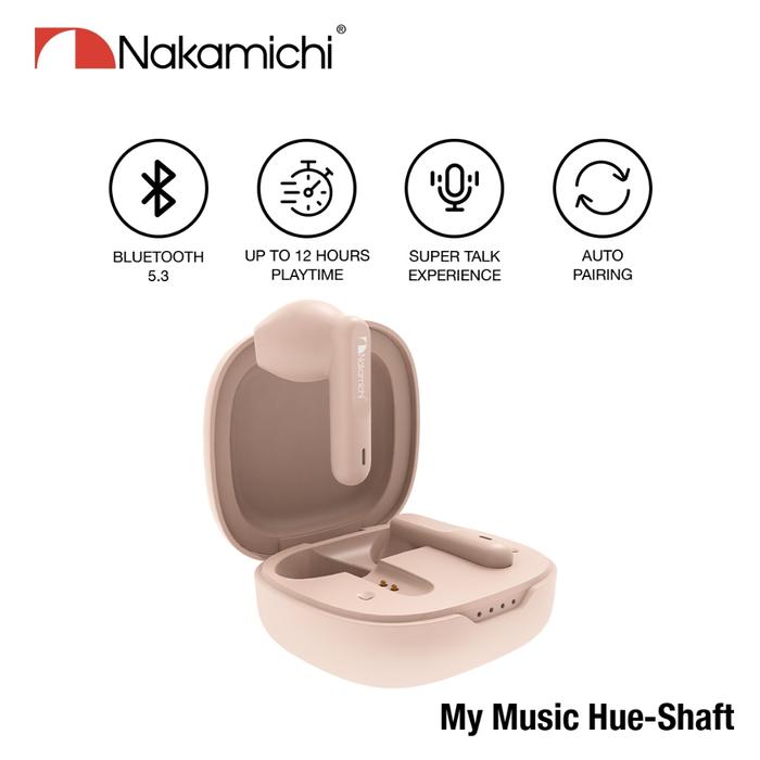 Gambar Nakamichi My Music Hue Shaft True Wireless Bluetooth Earphones - Beige - Merah Muda dari Genzomono undefined Tokopedia
