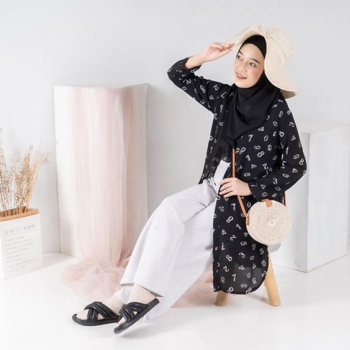 Gambar Zunika Bella Sendal Wanita Korea Santai - Black, 36 dari zunika.id undefined Tokopedia