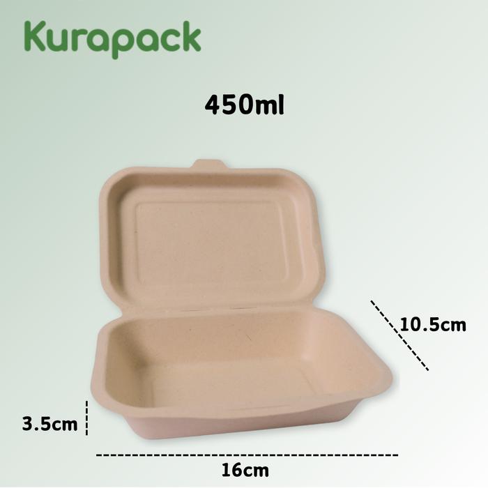Jual Degradable Bagasse Sugarcane Lunchbox Clamshell Eco friendly ...
