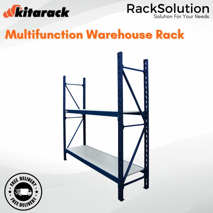 Gambar Rak Gudang Besi 1 Ton / Layer Heavy Duty Starter Rak 3M P 1.5M Biru - Biru, 2 Layer dari Racksolution undefined Tokopedia