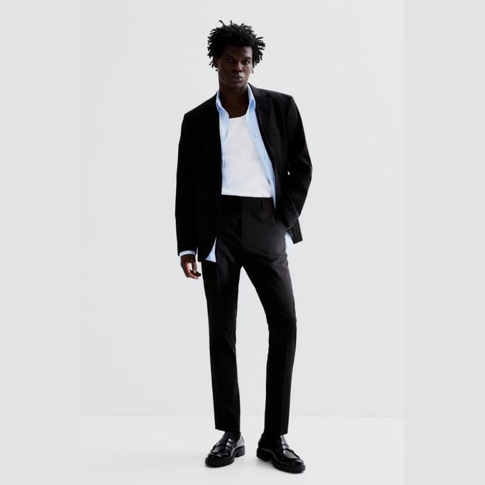 Gambar Celana HnM Skinny Slim Regular Fit Stretch Suit Pant Black Hitam Kerja - Skinny Fit, 30 dari OTOMO Store undefined Tokopedia