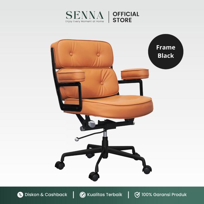 Gambar ERGO Office chair Kursi Kerja Kursi Kantor Ergonomis Executive - Black, Light Brown dari SENNA Furniture Official undefined Tokopedia