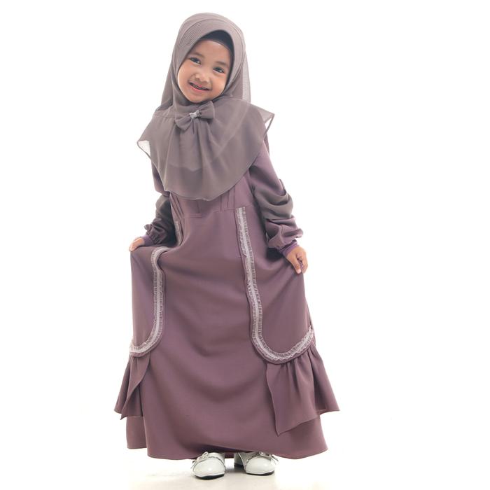 Gambar Rabbani  - Setelan Gamis Dress Anak Princess Eria Exclusive - 92H Dark Purple, 3-4 tahun dari Rabbani ID_NEW undefined Tokopedia
