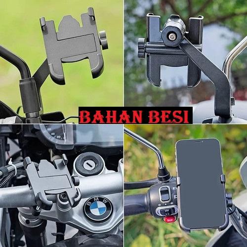 Gambar Dudukan Motor Spion Bahan Besi Handphone Holder HM20 Original - C-2 dari DahliaCells undefined Tokopedia
