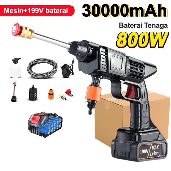 Gambar Alat Cuci Mobil Jet Washer Water Spray Gun Cordless Portable Wireless - PKT 1BATT 30000 dari Emiko Store.id undefined Tokopedia