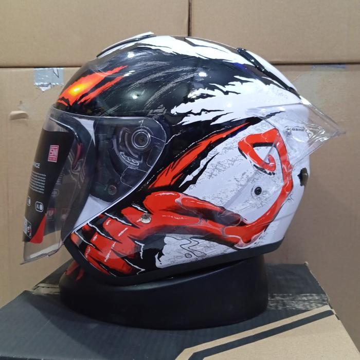 Gambar Helm BIP COSMIC MOTIF Helm Half Face Terbaru Pria Wanita - venom red, L dari Divahelmkompas3 undefined Tokopedia