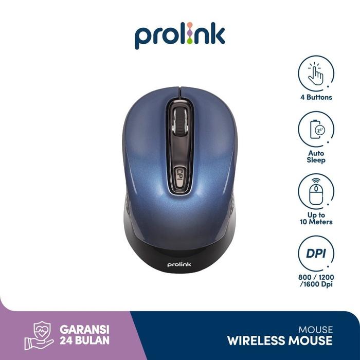 Gambar MOUSE WIRELESS PROLINK PMW6008 4 BUTTON DPI SELECTION - Biru dari Dityashop Tech undefined Tokopedia