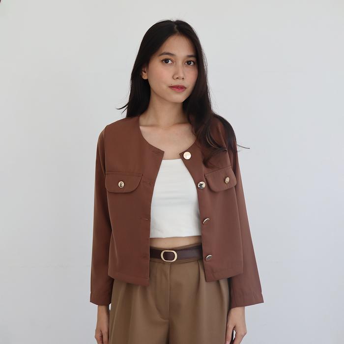 Gambar MSMO Selene Outer Wanita Lengan Panjang / Long Outer Wanita - Coffee, S dari MSMO.ID undefined Tokopedia