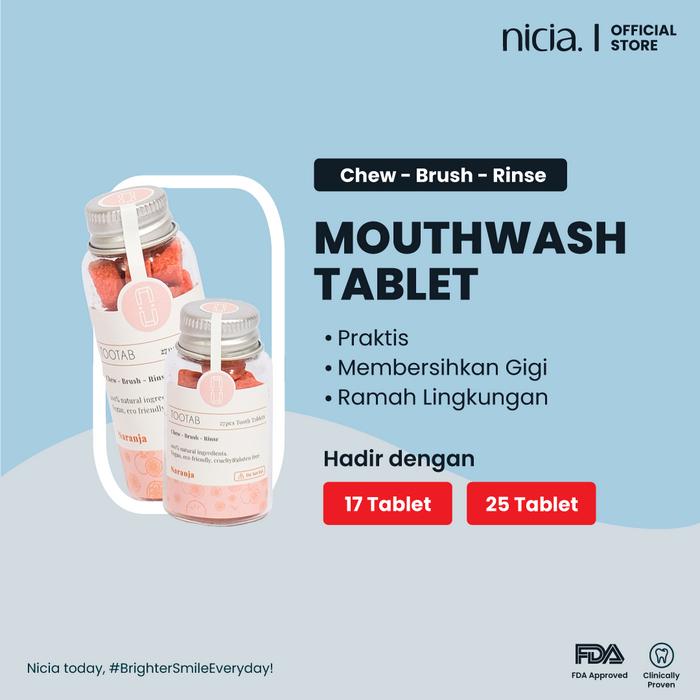 Gambar NICIA - Mouthwash / Pasta Gigi Tablet Instant - Naranja, 17 Tablet dari Nicia Smile undefined Tokopedia