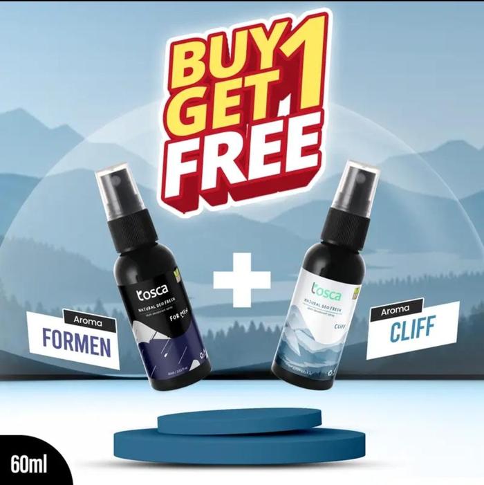 Gambar Buy 1 Get 1 free Deodorant Tosca 60ml For Men Non Alkohol - Formen+clif60ml dari Mifta Insan Mandiri undefined Tokopedia