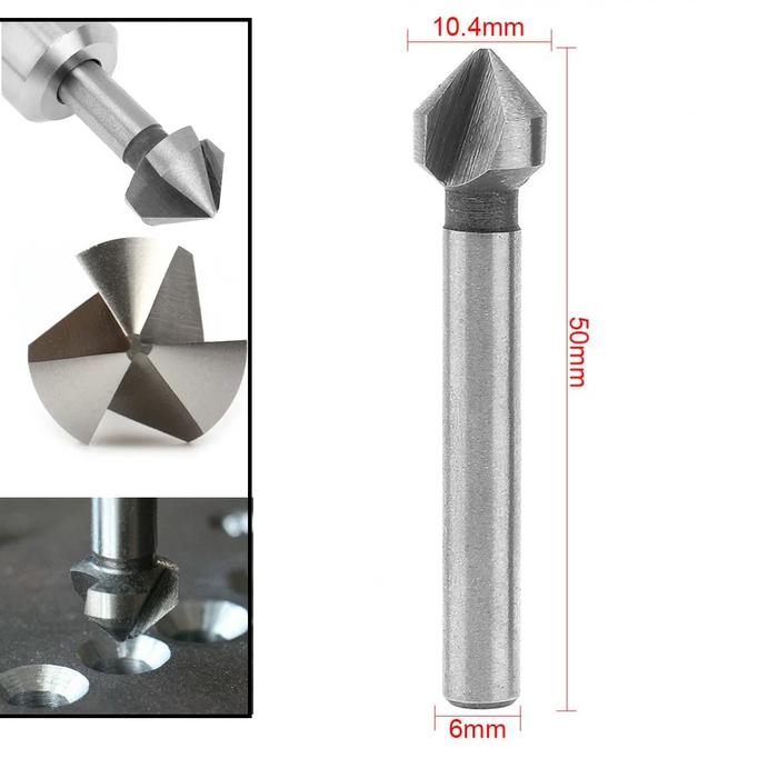 Gambar Mata Bor Countersink 90° HSS Chamfer Drill Bit - 10.4mm x 6mm dari DIY Woodworking Hobby undefined Tokopedia