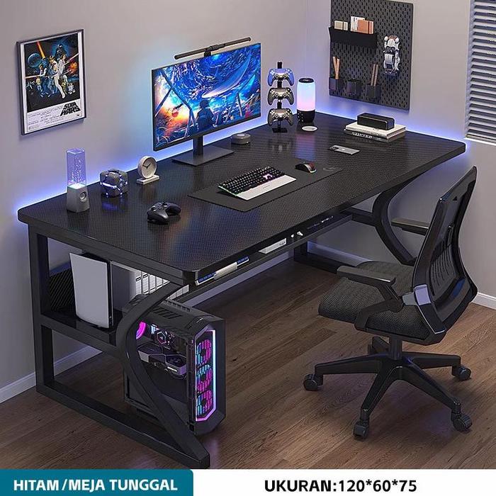 Gambar Fiber Karbon Meja Gaming Meja Komputer Minimalis Modern Meja Laptop - 120 CM dari Evitshell undefined Tokopedia
