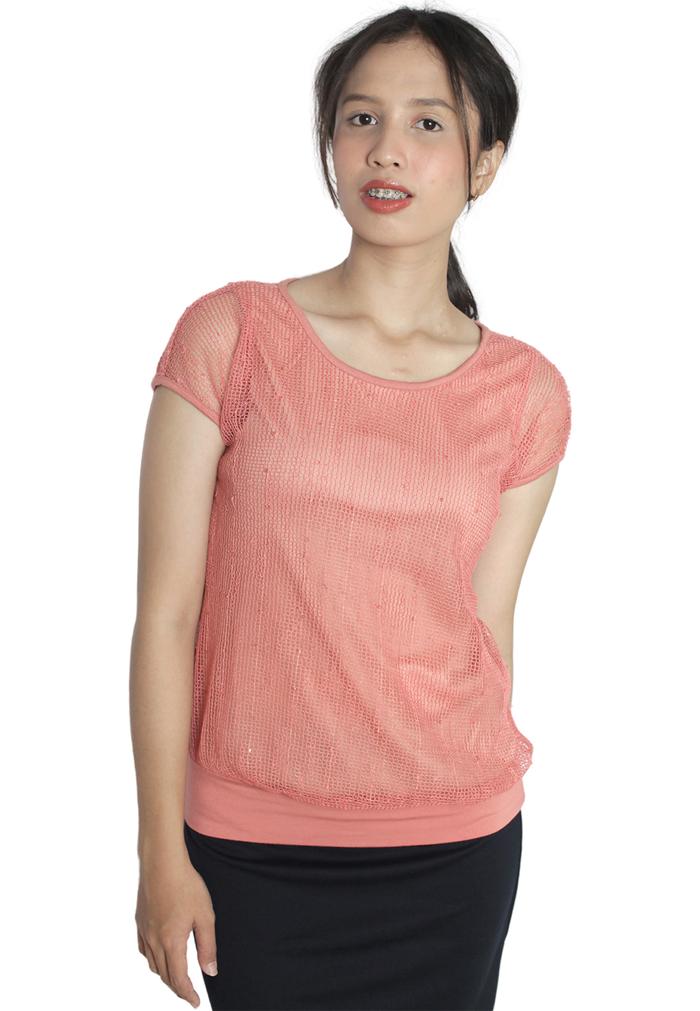 Gambar ELLE Apparel Original -shirt with lace variasi - Merah, S dari ElleLadies undefined Tokopedia