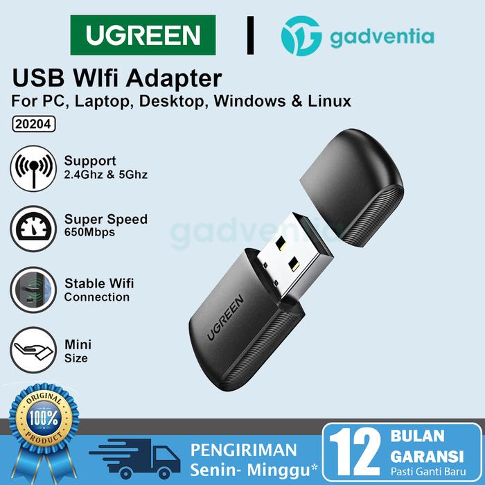 Jual UGREEN 20204 Wireless USB Adapter WiFi Receiver 2.4G 5G PC ...