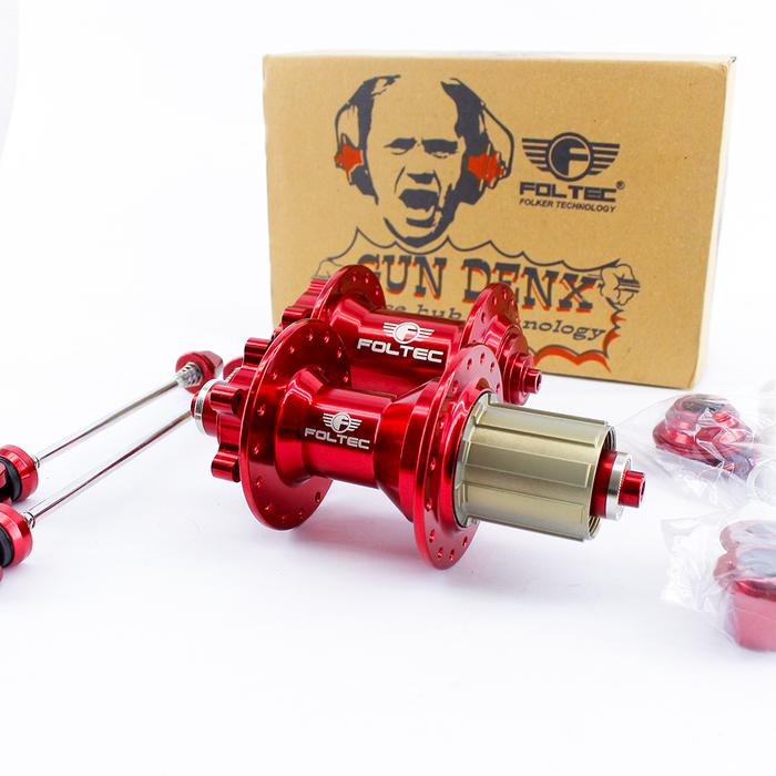 Gambar Hub Freehub Set FOLKER Foltec Gun Denx Type C 2 IN 1 QR TA - Red dari Gun2 Bike undefined Tokopedia