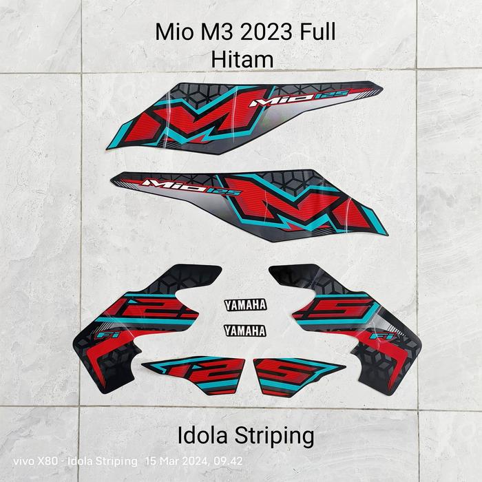 Gambar Striping Mio M3 2023 Full Hitam dari Idola Striping undefined Tokopedia