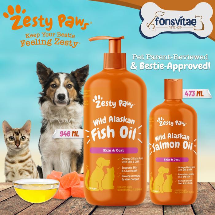 Jual Zesty Paws Pure Wild Alaskan Salmon Oil for Skin and Coat