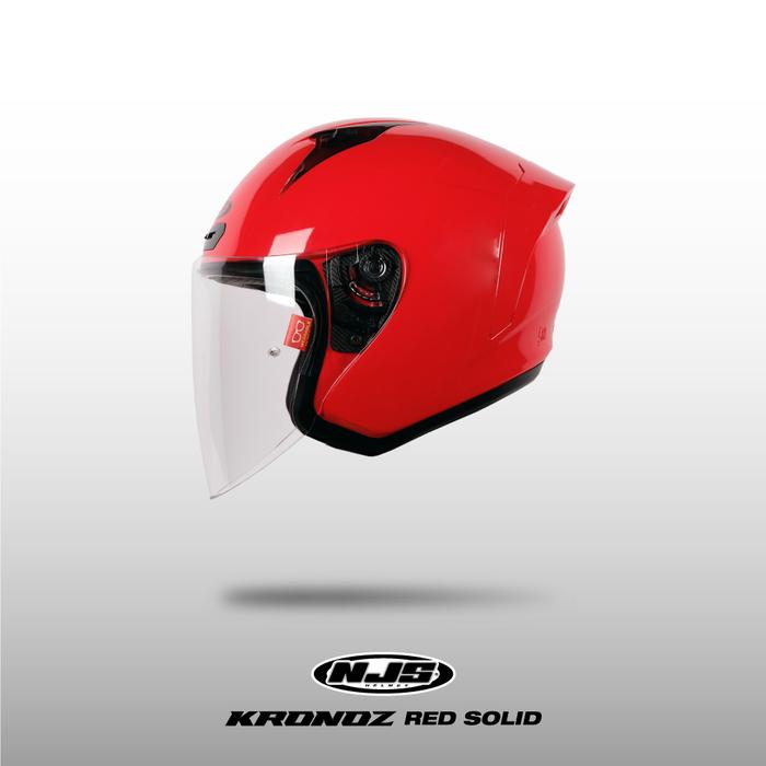 Jual NJS KRONOZ Red Solid Helm Half Face NJS Kronoz Kronoz