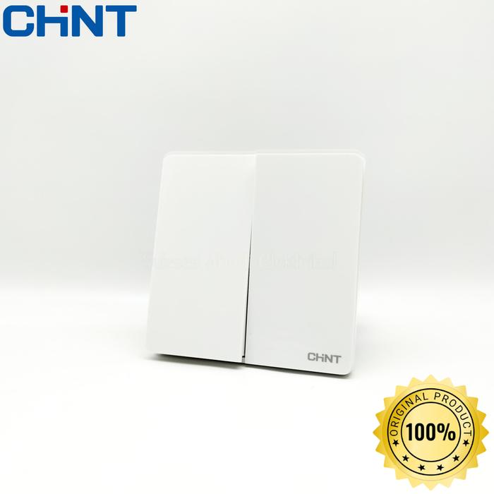 Gambar Saklar Seri Double Chint New 2M - 2 Gang 1 Way Switch - Putih dari TL. Sukses Abadi undefined Tokopedia