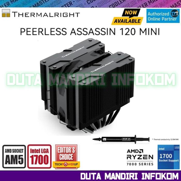 Gambar ThermalRight Peerless Assassin 120 MINI - Dual Tower High Performance Air CPU Cooler - Black Edition  dari Duta Mandiri Infokom undefined Tokopedia