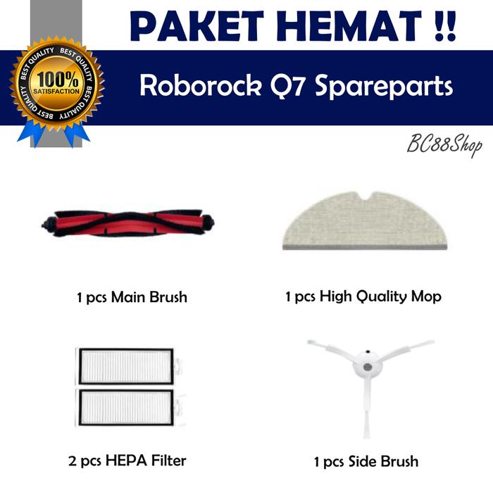 Gambar Paket Hemat Roborock Q7 (Main Brush, HEPA, Mop, Side Brush) - Paket Hemat dari BC88Shop undefined Tokopedia