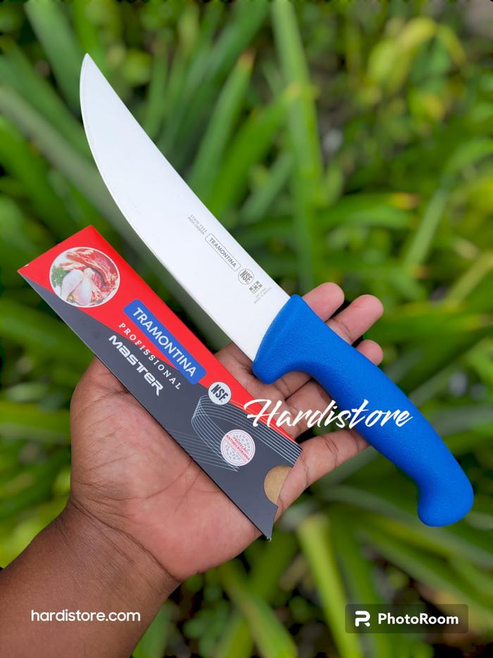 Gambar Pisau Seset Kulit 6 inchi / 15 cm Tramontina Skinning Knife Cimeter 24610/086 Original Brazil - Biru dari Hardistore Superpisau undefined Tokopedia