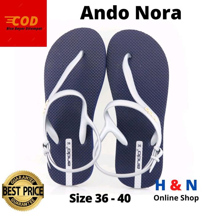 Gambar H&N Online Shop - Sandal Strappy Wanita ANDO NORA - Size 36-40 - Navy/Perak, 39 dari H&N Online Shop undefined Tokopedia