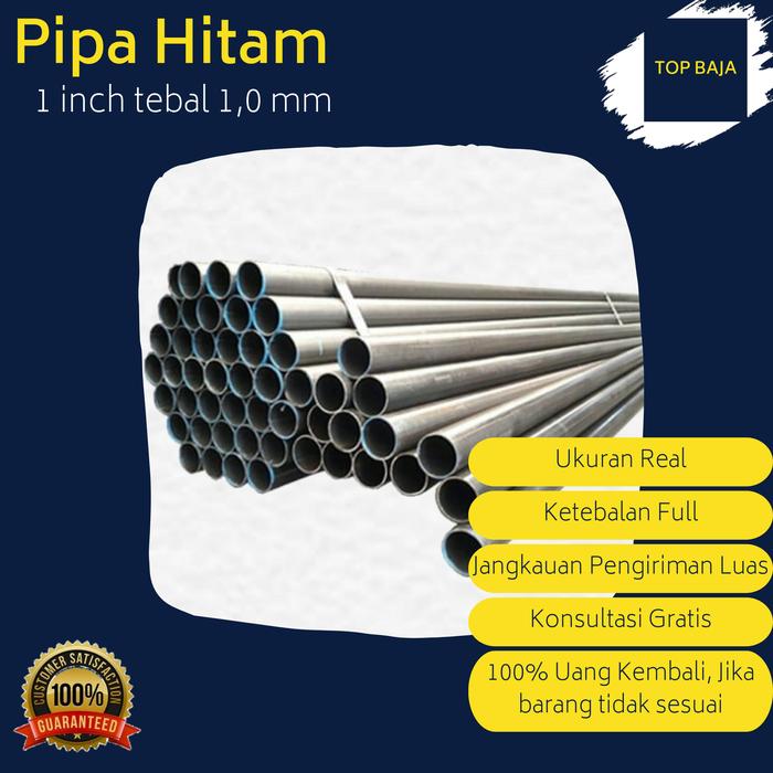 Gambar Pipa Besi Profil Hitam 1 inch Kanopi Bangunan Rumah tebal full - 1,0 mm dari topbajapamulang undefined Tokopedia