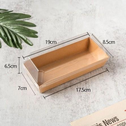 Gambar Paper Box Milk Bun Sandwich kotak Roti Paper Tray+Tutup Mika 10pcs - PANJANG COKLAT dari Shopnitz undefined Tokopedia