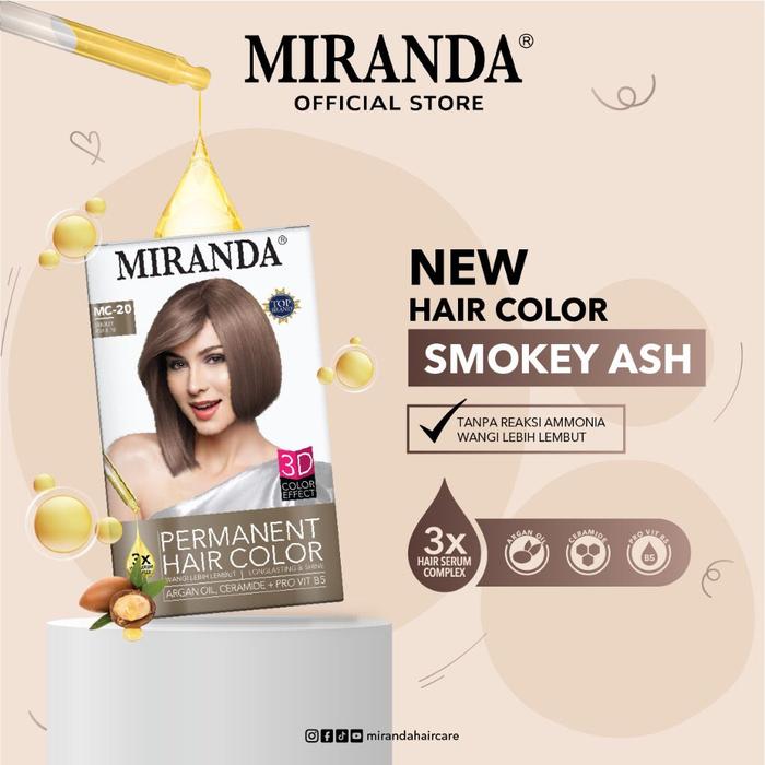 Gambar Premium Miranda 3D Hair color Permanent Long Lasting & Shine - SMOKEY ASH dari Nate&Molly undefined Tokopedia