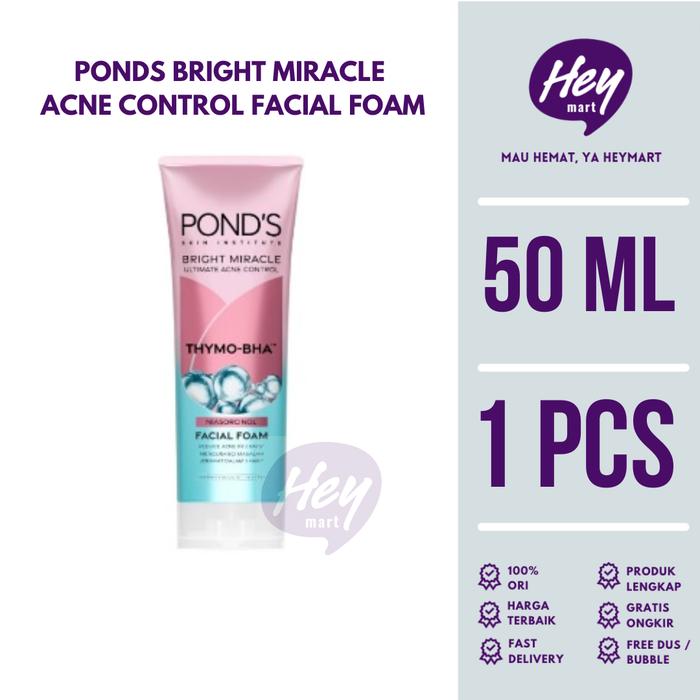 Gambar PONDS BRIGHT MIRACLE ULTIMATE THYMO-BHA ACNE CONTROL FOAM 100 ML 50 ML - 50 ml dari HEYMART OFFICIAL undefined Tokopedia