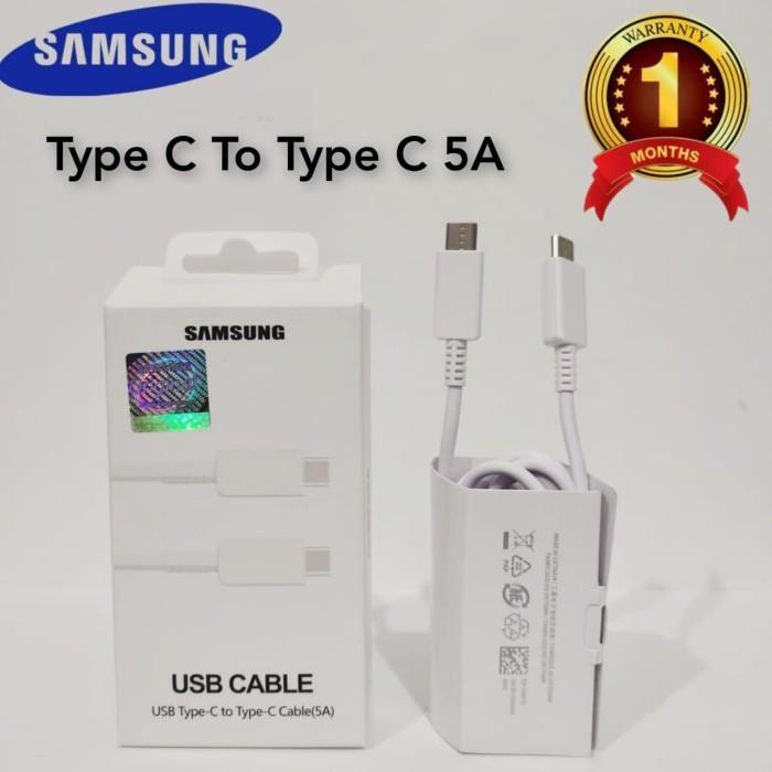 Gambar KABEL CHARGER SAMSUNG TYPE C 5A ORIGINAL CABEL Type C TO Type C - Putih dari Bike Hauz Indonesia undefined Tokopedia