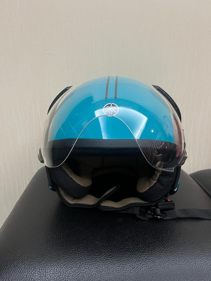 Gambar HELM Half Face retro YAMAHA FAZZIO original BARU NEW - BLUE dari Jon Warehouse undefined Tokopedia