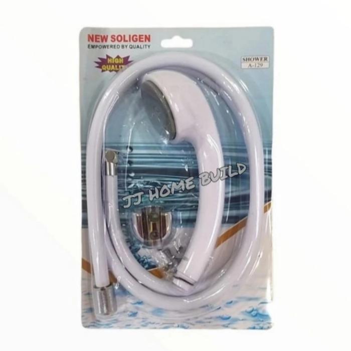Gambar Shower Soligen/Hand Shower Kamar Mandi Plastik Putih Drat Kuningan - Putih dari JJ Home Build undefined Tokopedia
