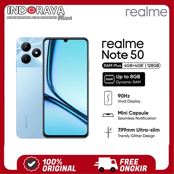 Gambar Realme Note 50 4/128 GB 4/64 90Hz Vivid Display 13 MP - Garansi Resmi - Sky Blue, 4/128 GB dari Indoraya Phone Official undefined Tokopedia